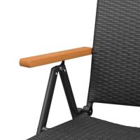Tuinstoelen stapelbaar 2 st poly rattan zwart - thumbnail
