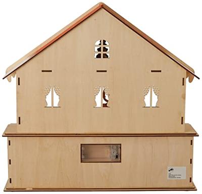 Small Foot - houten adventskalender woonkamer met lichtjes