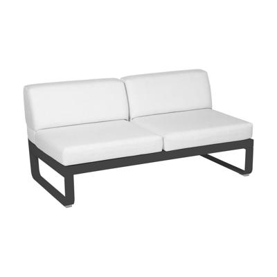 Fermob Bellevie 2-zitsmodule loungebank Anthracite - Off-White