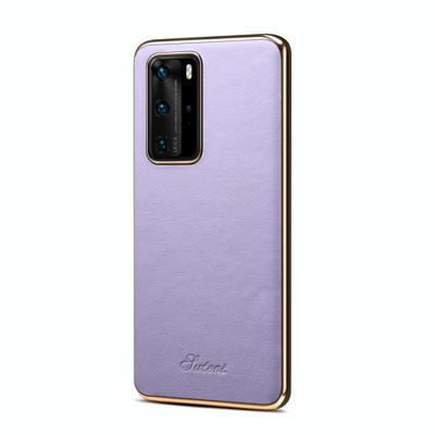 Voor Huawei P40 Pro Little Litchi Texture Top-grain Leather Electroplated Shockproof Protective Case(Paars) Voor Huawei P40 Pro Little Litchi Texture Top-grain Leather Electroplated Shockproof Protective Case(Paars)