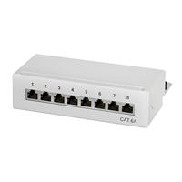 LogiLink NP0018 8 poorten Patchpaneel 483 mm (19) CAT 6A 1 HE Grijs - thumbnail