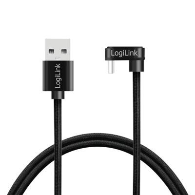 LogiLink CU0192 USB-kabel USB 2.0 USB-C stekker, USB-A stekker 1.00 m Zwart