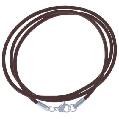LGT Jewels leren koord ketting bruin 3mm-70cm