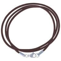 LGT Jewels leren koord ketting bruin 3mm-70cm - thumbnail