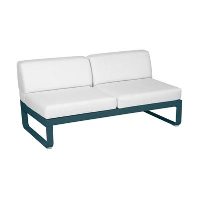 Fermob Bellevie 2-zitsmodule loungebank Acapulco Blue - Off-White