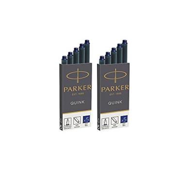 Parker Quink inktpatronen permanent blauw, doos met 5 stuks