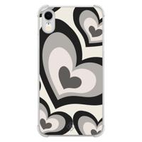 iPhone XR shockproof hoesje - Hart swirl zwart - thumbnail