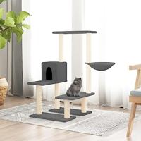 vidaXL Kattenmeubel met sisal krabpalen 94,5 cm donkergrijs, kattenpaal, kattenboom, kattenkrabpaal, kattenhuis, kattenmeubel, kattenpalen - thumbnail