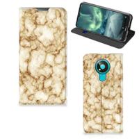 Nokia 3.4 | Standcase | Marmer Goud - thumbnail