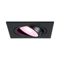 Mallorca - LED inbouwspot - IP20 - Kantelbaar - 5,5 Watt 345 Lumen - Wifi + Bluetooth - RGBWW - GU10 - Google Home, Amazon Alexa en Siri - Vierkant - Voor binnen - Zwart - thumbnail