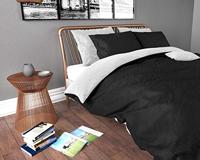 RoyalTextile - Twin Face Dekbedovertrek Micropercal - Wit/Zwart - 240 x 220 - thumbnail