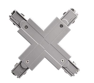 Deko Light 710034 D Line X-Verbinder links-links-rechts-rechts 230V-railsysteemcomponenten Stroomrail 3-fasig Grijs