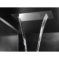 Hoofddouche Hotbath Mate Inbouw 70x38 cm Met Cascade Dualflow Geborsteld Nikkel - thumbnail