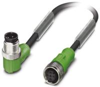 Phoenix Contact 1668603 Sensor/actuator connector, geassembleerd M12 Aantal polen (sensoren): 4 Stekker, haaks, Bus, recht 0.60 m 1 stuk(s) Piece - thumbnail