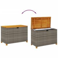 Tuinbox 110x55x63 cm poly rattan en acaciahout grijs - thumbnail