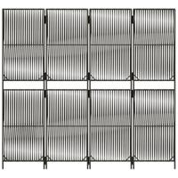 Kamerscherm 4 panelen poly rattan grijs - thumbnail