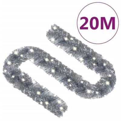 Kerstslinger met LED-lampjes 20 m zilverkleurig - thumbnail