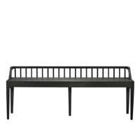Ethnicraft Eetkamerbank 'Spindle' Gevernist Eikenhout, 150cm, kleur Zwart - thumbnail
