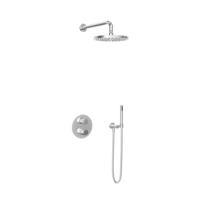 Hotbath Buddy - Inbouw Regendoucheset - Thermostatisch - Wandarm 35 cm - Hoofddouche 250 mm - Staafhanddouche - met 2-Weg Stop-Omstel - Waterbesparend - V01 - thumbnail