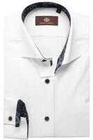 Circle of Gentlemen Overhemd Wit Paisley Print Contrast Cutaway Slim Fit - thumbnail