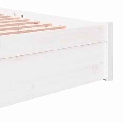 Bedframe massief hout wit 140x190 cm - thumbnail