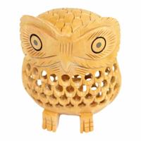 Houten Uil Naturel Small - thumbnail