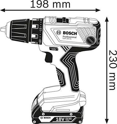 Bosch Professional GSR 18V-21 Accu Schroefboormachine 18V 2.0Ah in L-Boxx - 06019H1008 - thumbnail