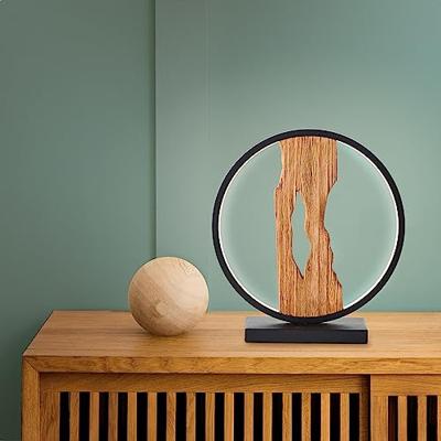 Brilliant TafellampChaumont rond zwart met hout - G94705/76