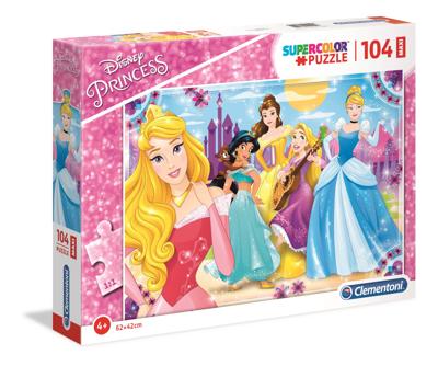 Clementoni legpuzzel super color maxi disney prinses, 104st.