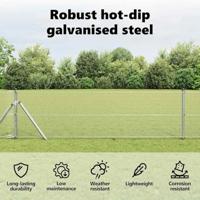 VidaXL Gelaste draadhek zilver 0.8 x 10 m - thumbnail