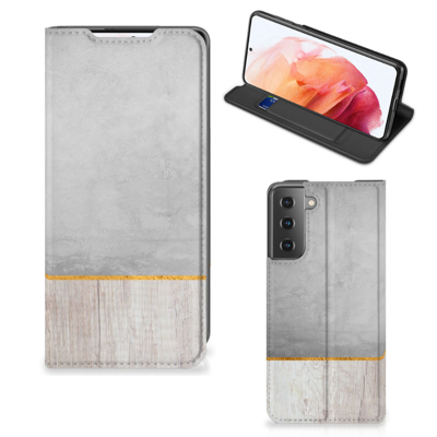 Samsung Galaxy S21 Book | Wallet Case | Wood Concrete