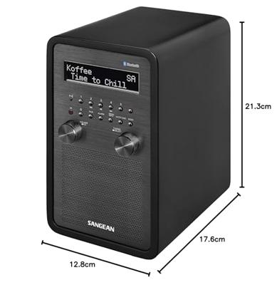 Sangean DDR-60 Radio DAB+, DAB, VHF (FM) AUX, Bluetooth, NFC Incl. afstandsbediening, Wekfunctie Zwart