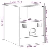 Nachtkastje 34,5x39x44 cm staal wit - thumbnail