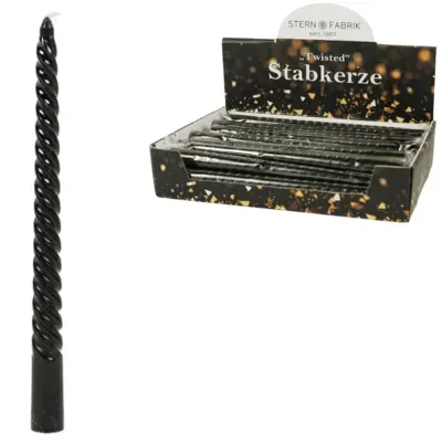 Stern Fabrik dinerkaars twist zwart 2,2 x 25 cm | 36 stuks