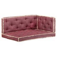 vidaXL 3-delige Bankkussenset pallet bordeauxrood - thumbnail