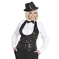 Glittervest zwart vrouw - thumbnail