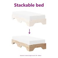 Bedframe zonder matras stapelbaar 80x200 cm massief hout - thumbnail