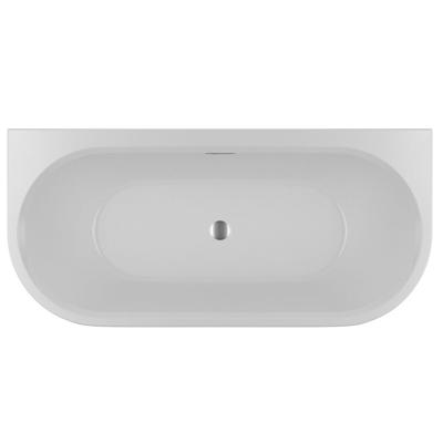 Ligbad Halfvrijstaand Riho Desire B2W Back to Wall 180x84x60 Acryl Mat Wit met Fall Overloop en LED Verlichting Incl. Sifon & Pootset