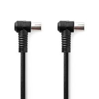 Nedis Coaxkabel | IEC (Coax) Male | IEC (Coax) Female | Vernikkeld | 120 dB | 75 Ohm | Viervoudig Afgeschermd | 1.50 m | Rond | PVC | Zwart | Label - - thumbnail