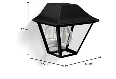 Philips WandlampAlpenglow 13cm zwart - 1649430PN