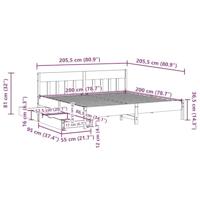 Bedframe zonder matras massief grenenhout 200x200 cm - thumbnail