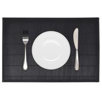 VidaXL 6 placemats bamboe 30 x 45 cm zwart - thumbnail