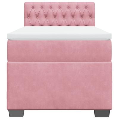 Boxspring met matras fluweel roze 100x200 cm - thumbnail
