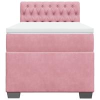 Boxspring met matras fluweel roze 90x190 cm - thumbnail