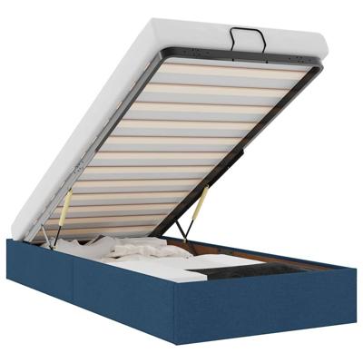 Bedframe zonder matras 100x200 cm stof blauw