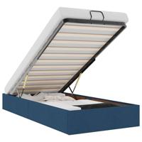 Bedframe zonder matras 90x200 cm stof blauw - thumbnail