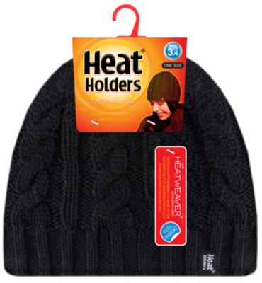 Ladies cable hat one size black