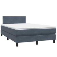 Boxspring met matras fluweel donkergrijs 120x220 cm - thumbnail
