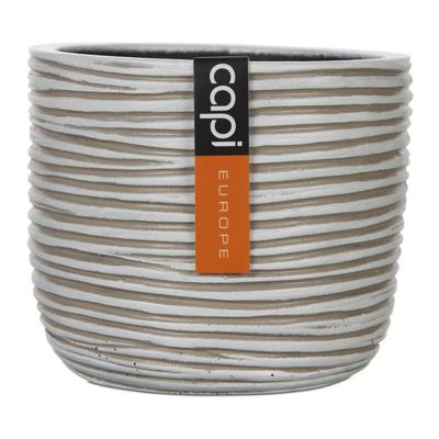 Capi nature rib indoor egg bloempot 10x8.5 cm ivoor