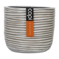 Capi nature rib indoor egg bloempot 10x8.5 cm ivoor - thumbnail